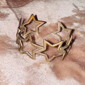 Silver Metal Star Outline Cuff Bracelet
